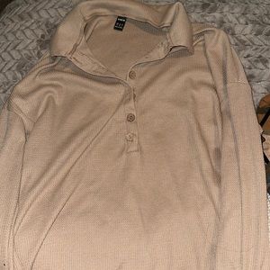 Tan Collared Long Sleeve